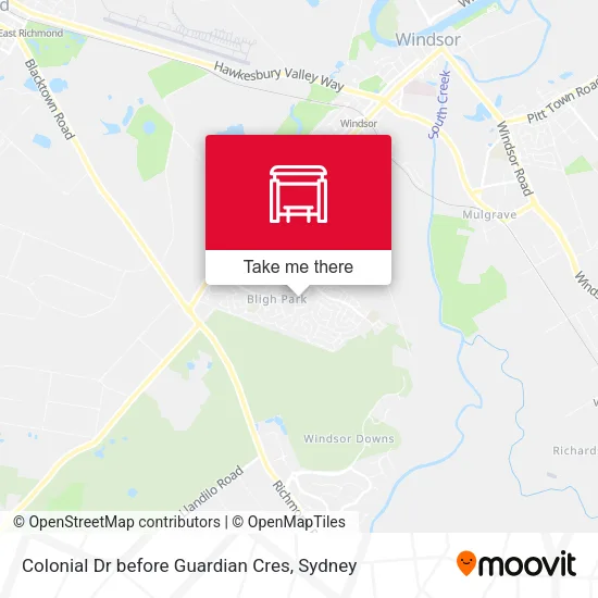 Colonial Dr before Guardian Cres map