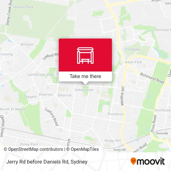 Jerry Rd before Daniels Rd map