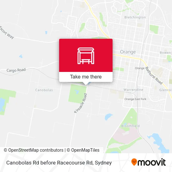 Canobolas Rd before Racecourse Rd map