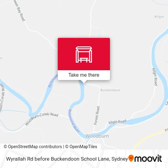 Wyrallah Rd before Buckendoon School Lane map