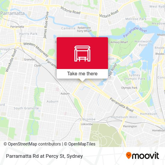 Parramatta Rd at Percy St map