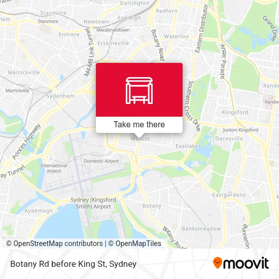 Botany Rd before King St map