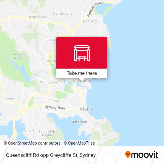 Queenscliff Rd opp Greycliffe St map