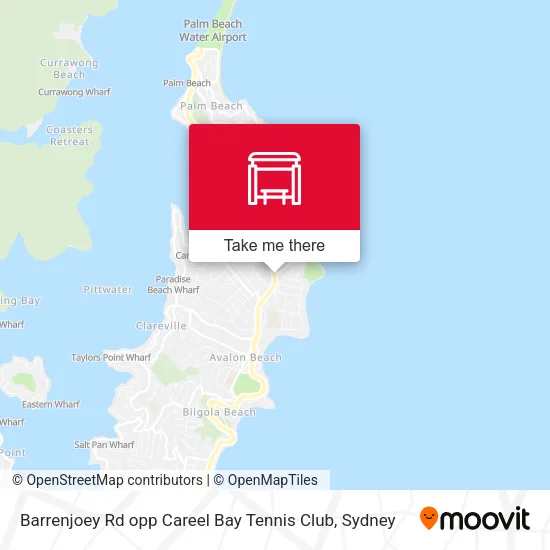 Barrenjoey Rd opp Careel Bay Tennis Club map
