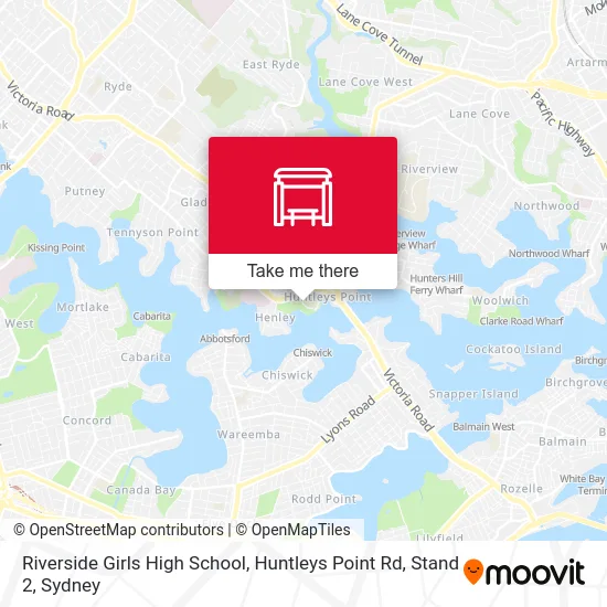Mapa Riverside Girls High School, Huntleys Point Rd, Stand 2