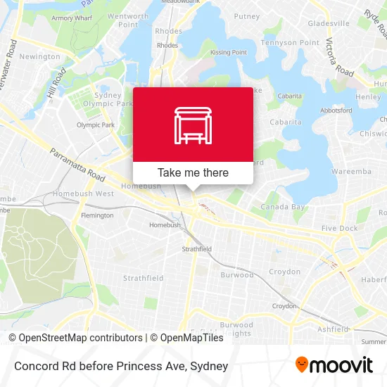 Mapa Concord Rd before Princess Ave