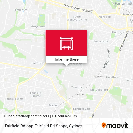 Fairfield Rd opp Fairfield Rd Shops map