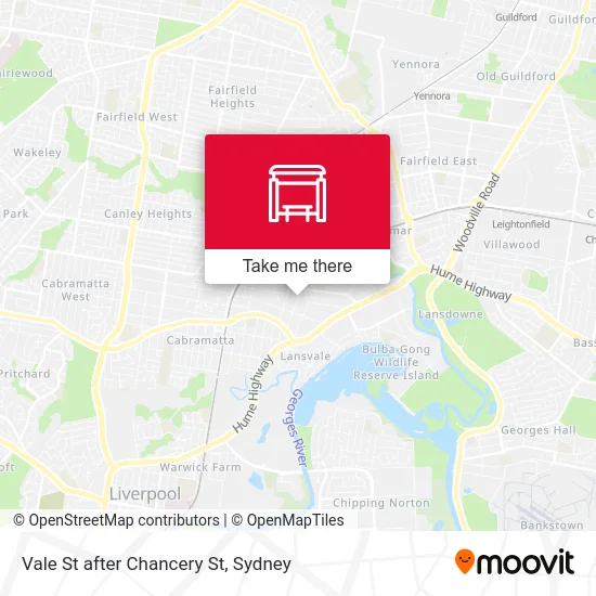 Mapa Vale St after Chancery St