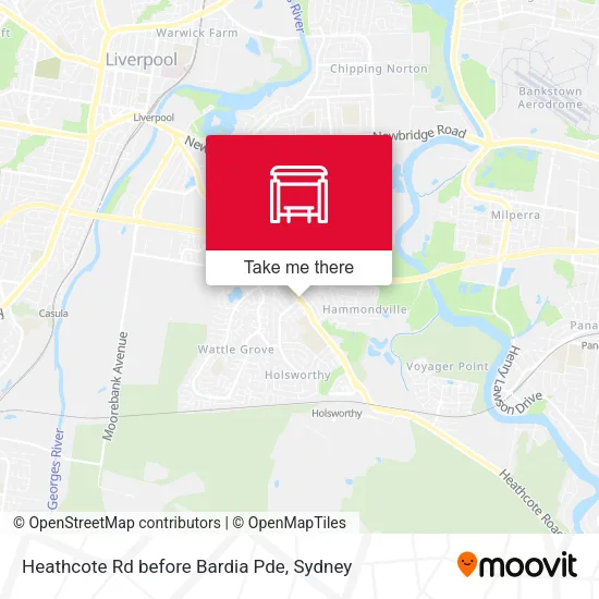 Mapa Heathcote Rd before Bardia Pde