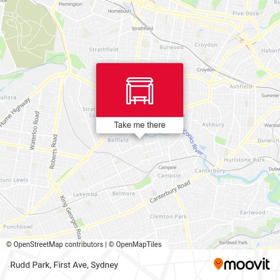 Mapa Rudd Park, First Ave