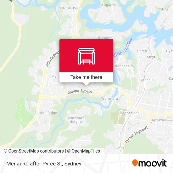 Menai Rd after Pyree St map