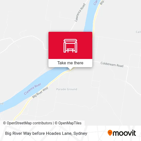 Mapa Big River Way before Hoades Lane