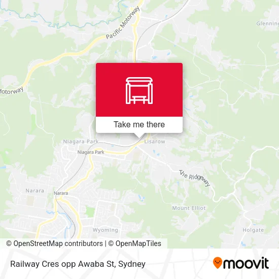 Railway Cres opp Awaba St map