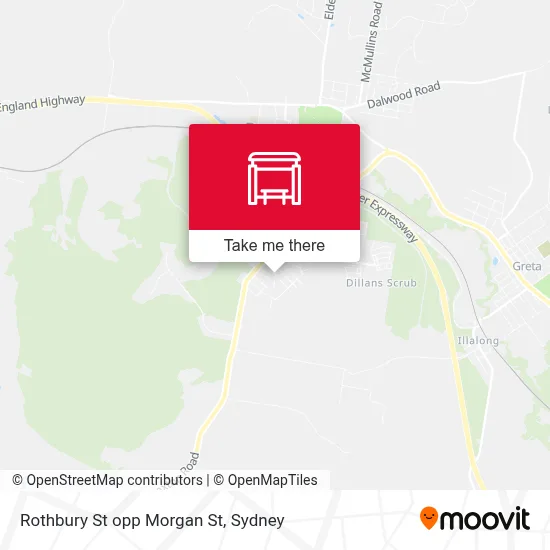 Mapa Rothbury St opp Morgan St