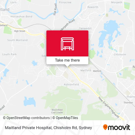 Mapa Maitland Private Hospital, Chisholm Rd