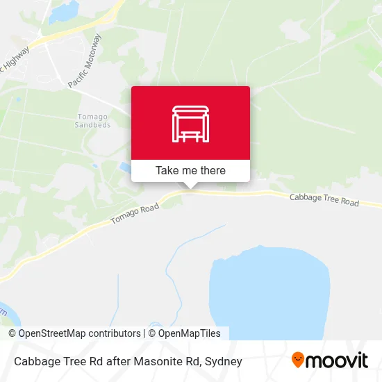 Mapa Cabbage Tree Rd after Masonite Rd