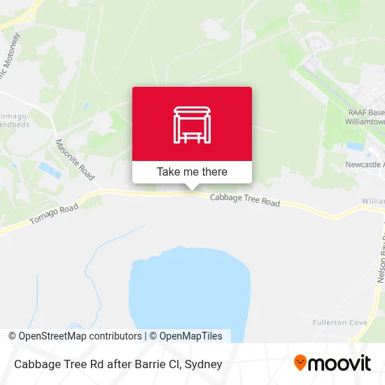 Mapa Cabbage Tree Rd after Barrie Cl