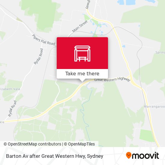 Barton Av after Great Western Hwy map