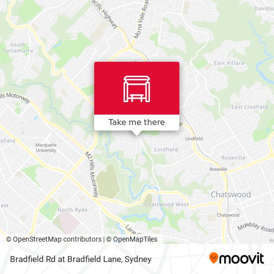 Mapa Bradfield Rd at Bradfield Lane