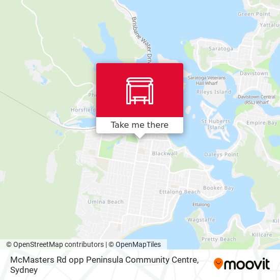 McMasters Rd opp Peninsula Community Centre map