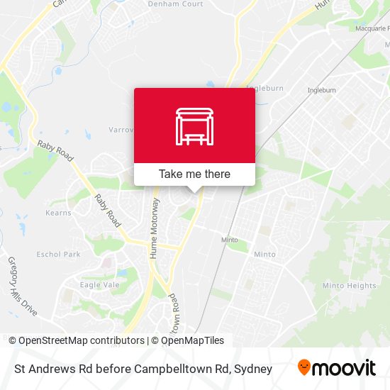St Andrews Rd before Campbelltown Rd map