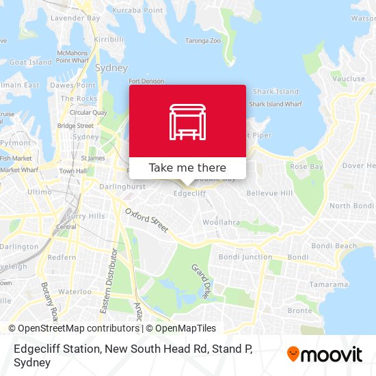 Edgecliff Station, New South Head Rd, Stand P map