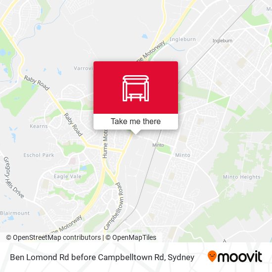 Ben Lomond Rd before Campbelltown Rd map