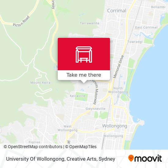 University Of Wollongong, Creative Arts map