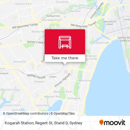 Mapa Kogarah Station, Regent St, Stand D