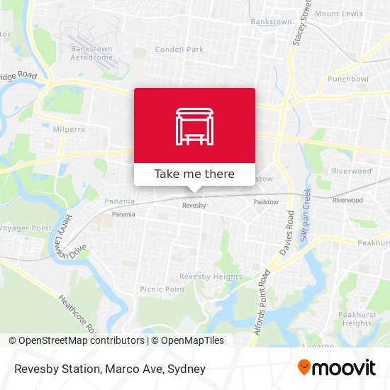 Revesby Station, Marco Ave map
