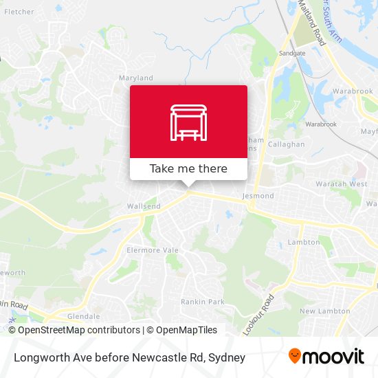 Mapa Longworth Ave before Newcastle Rd