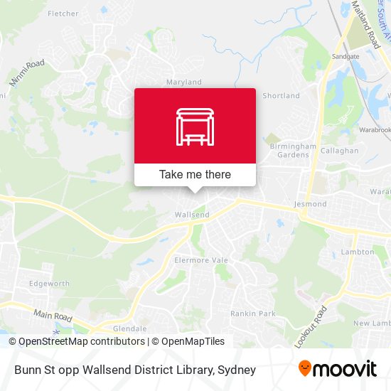 Bunn St opp Wallsend District Library map
