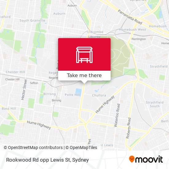 Rookwood Rd opp Lewis St map