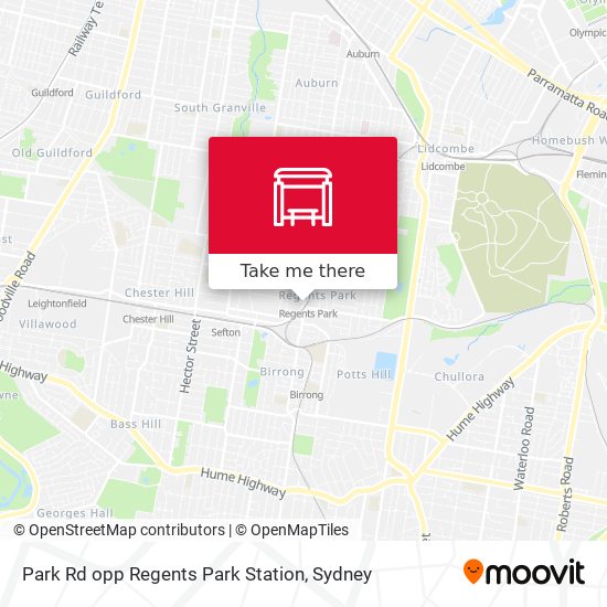 Park Rd opp Regents Park Station map