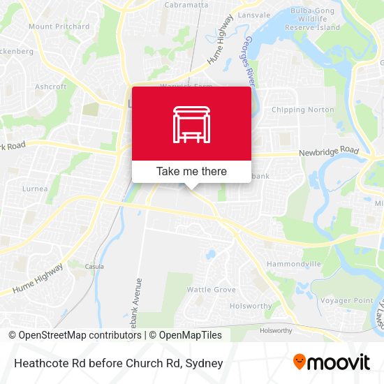 Heathcote Rd before Church Rd map