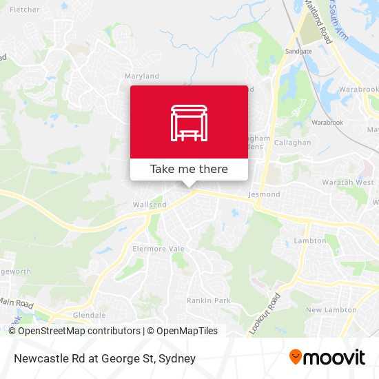 Mapa Newcastle Rd at George St