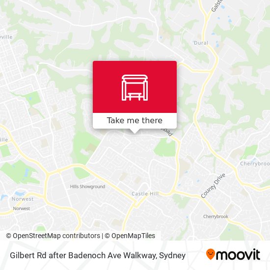 Gilbert Rd after Badenoch Ave Walkway map