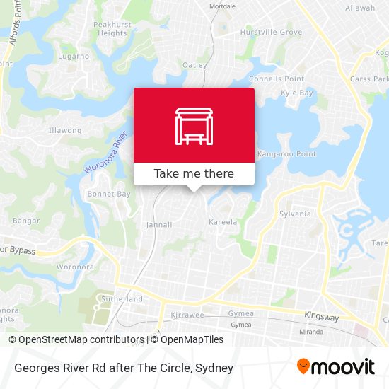 Georges River Rd after The Circle map