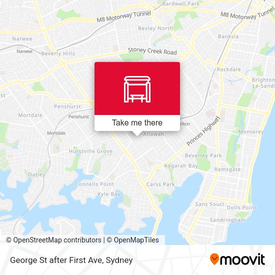 George St after First Ave map