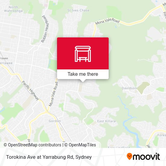 Torokina Ave at Yarrabung Rd map