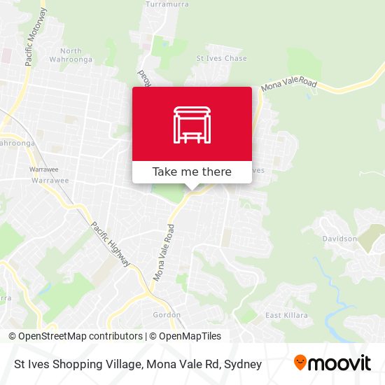 Mapa St Ives Shopping Village, Mona Vale Rd