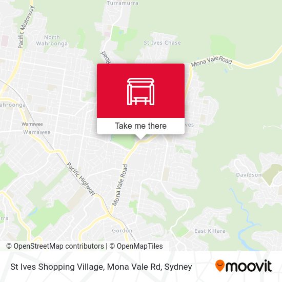 Mapa St Ives Shopping Village, Mona Vale Rd