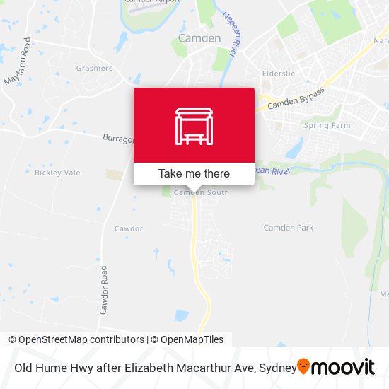 Old Hume Hwy after Elizabeth Macarthur Ave map