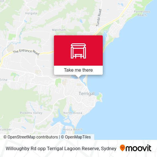 Willoughby Rd opp Terrigal Lagoon Reserve map