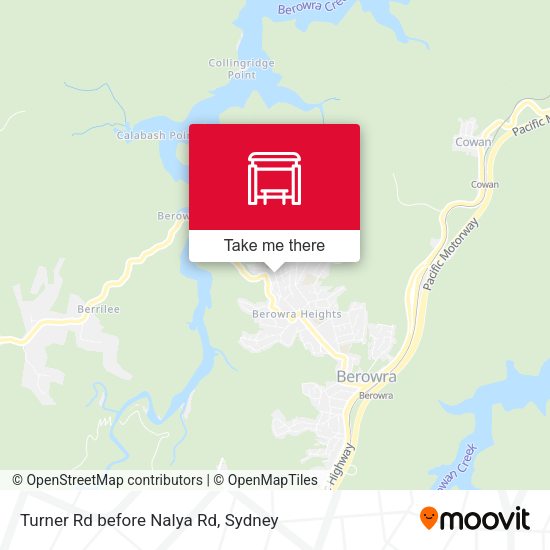 Turner Rd before Nalya Rd map