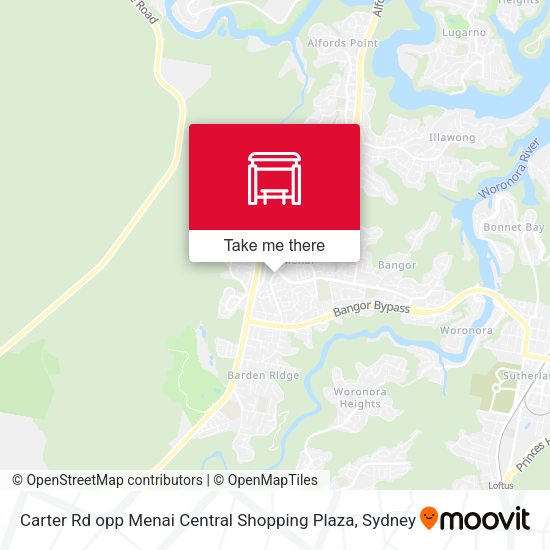 Carter Rd opp Menai Central Shopping Plaza map