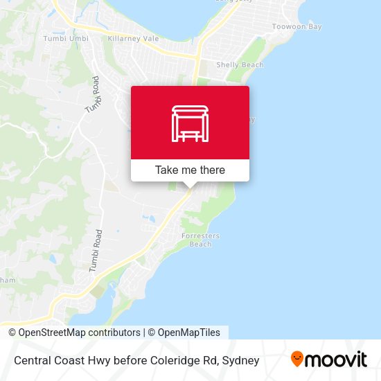 Central Coast Hwy before Coleridge Rd map