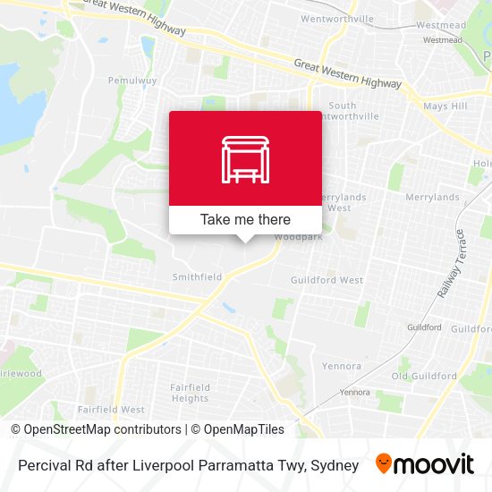 Percival Rd after Liverpool Parramatta Twy map