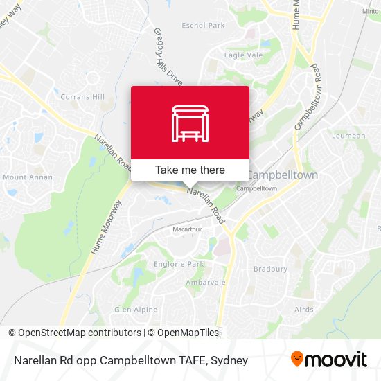 Mapa Narellan Rd opp Campbelltown TAFE