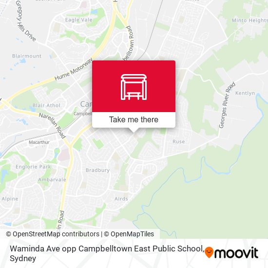 Waminda Ave opp Campbelltown East Public School map